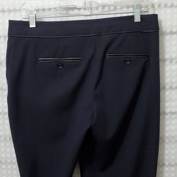 EXPRESS Ladies Trousers Navy Blue With Red Pinstri - Picture 3 of 8